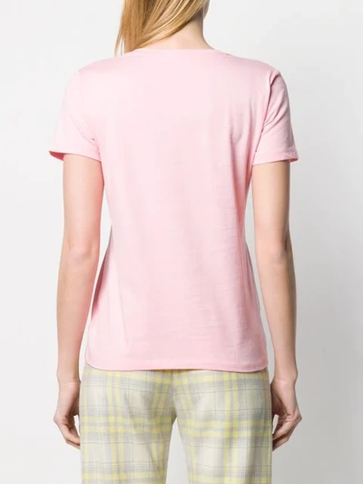 Shop Michael Michael Kors Studded Logo T-shirt In Pink