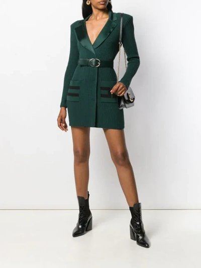 Shop Elisabetta Franchi Kleid Im Blazer-look In Green
