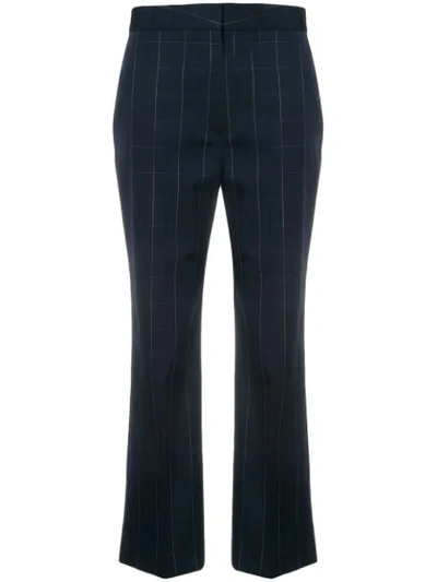 Shop Stella Mccartney Checked Cropped Trousers In Blue