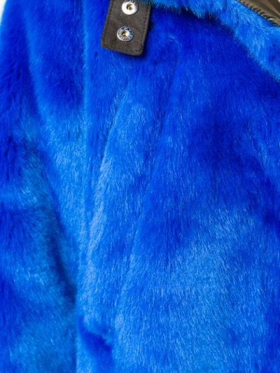 Shop Rossignol Faux-fur Midi Coat In Blue