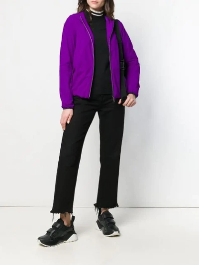 Shop Rrd Zipped Hooded Jacket In Purple