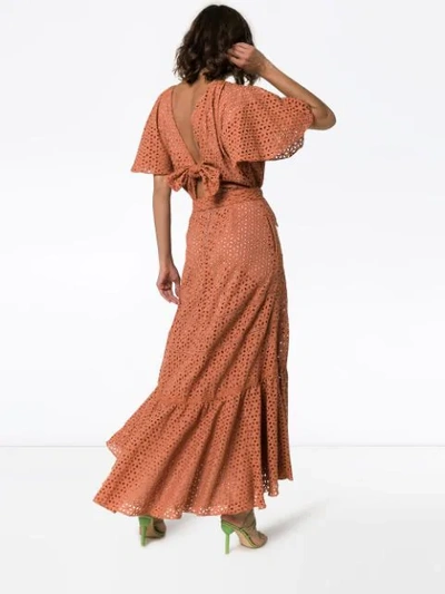 Shop Johanna Ortiz You Should Be Dancing Broderie Anglaise Dress In Orange