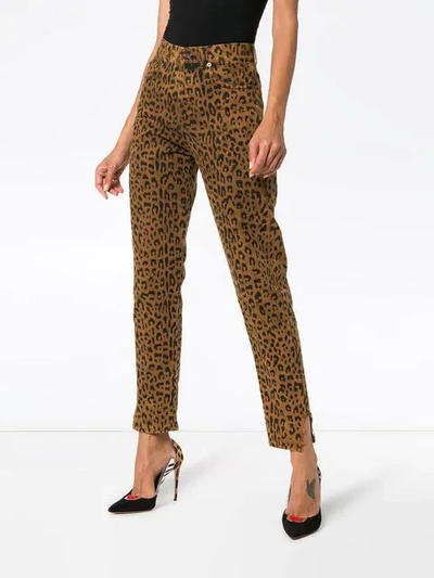 Shop Saint Laurent Leopard-print Jeans In 9740 Caramel Leopard Print