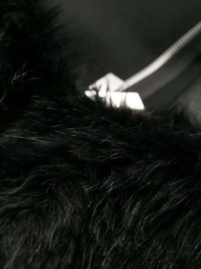 Shop Sacai Faux Fur-trimmed Coat In Black