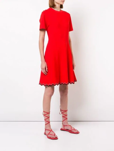 Shop Proenza Schouler Zig Zag Knit Dress In Red