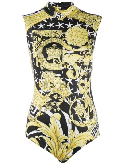 VERSACE BAROCCO PRINT BODYSUIT - 黄色