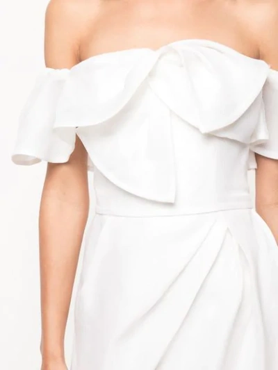 Shop Carolina Herrera Off Shoulder Silk Gazar Dress In White