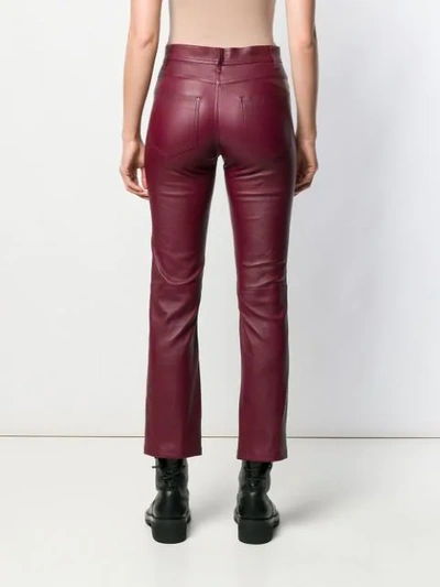 Shop Joseph Den Stretch Leather Trousers In Red