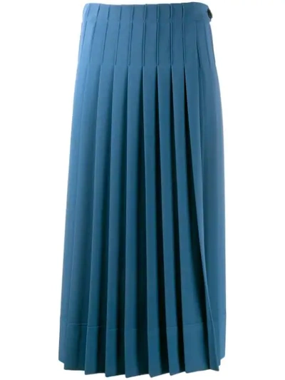 Shop Calvin Klein Pleated Skirt In Blue