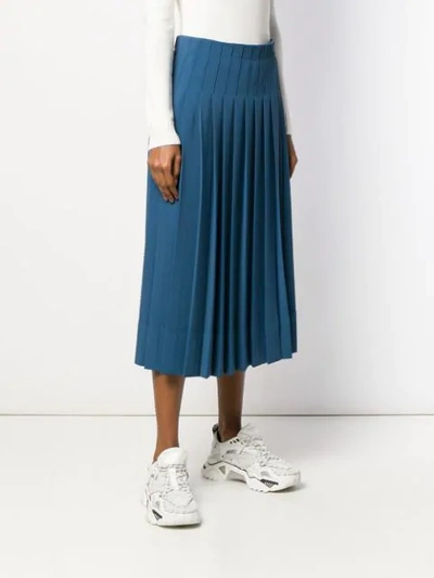 Shop Calvin Klein Pleated Skirt In Blue