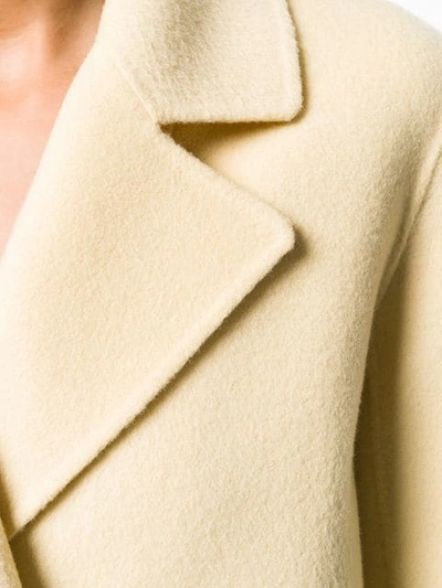 Shop Theory Double-breasted Fitted Coat In Neutrals