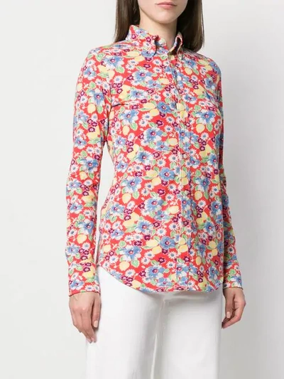 Shop Polo Ralph Lauren Floral Print Shirt In Red