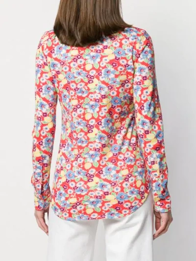 Shop Polo Ralph Lauren Floral Print Shirt In Red