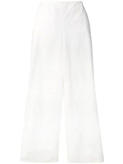 Shop Theory Cropped Straight-leg Trousers - Sea Salt