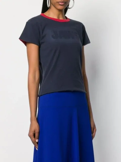 Shop Calvin Klein 205w39nyc Jaws Reversible Cropped T-shirt In Blue