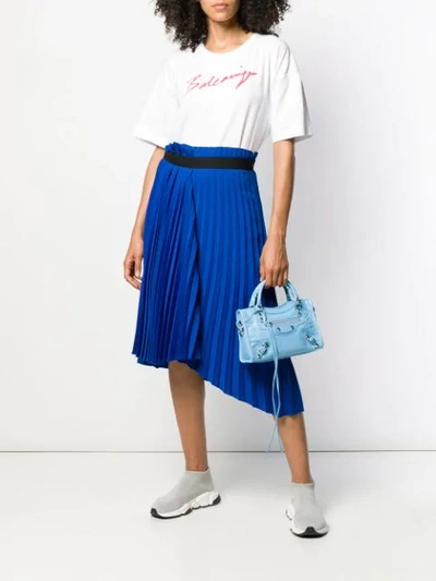 BALENCIAGA PLEATED ASYMMETRIC SKIRT - 蓝色