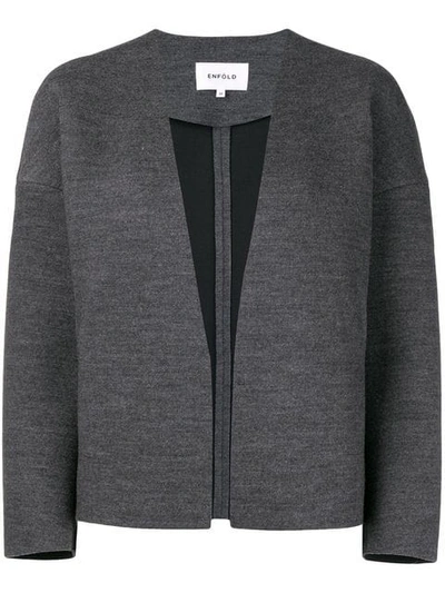 Shop Enföld Open Front Jacket In Grey