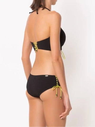 Shop Amir Slama Lace Up Bikini Top In Black