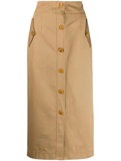 Shop Givenchy Button-up Skirt In Neutrals