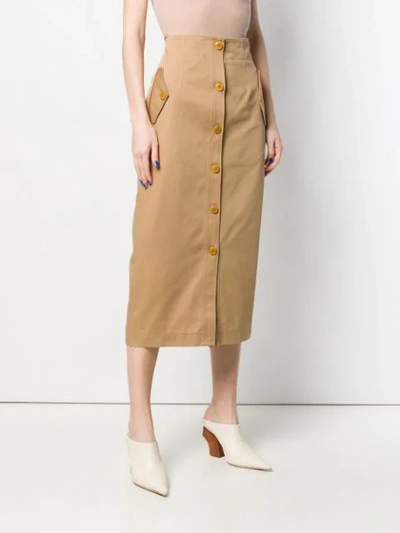 Shop Givenchy Button-up Skirt In Neutrals