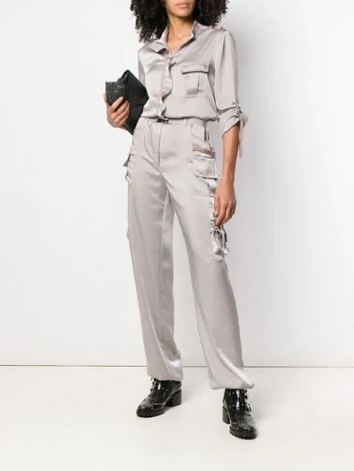 Shop Red Valentino Ruffled Jumpsuit In Neutrals