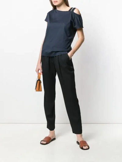 Shop Fabiana Filippi Drawstring Waist Trousers In Black