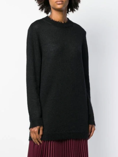 Shop Red Valentino Oversized Long-sleeve Sweater In Black