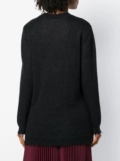 Shop Red Valentino Oversized Long-sleeve Sweater In Black