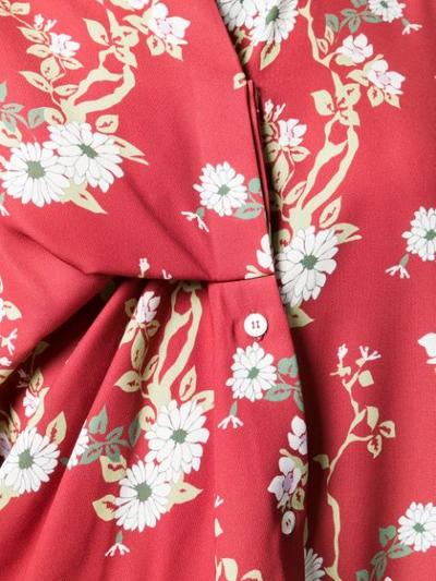 asymmetric floral print blouse