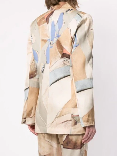 Shop Aje Downing Printed Blazer In Multicolour