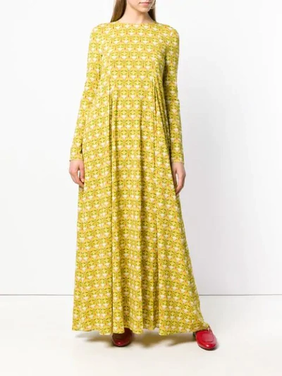 Shop La Doublej Geometric Print Dress In Yellow