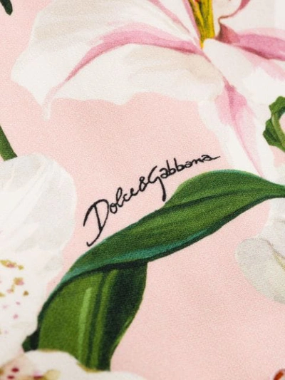 Shop Dolce & Gabbana Ruffled Lily-print Dress In Pink