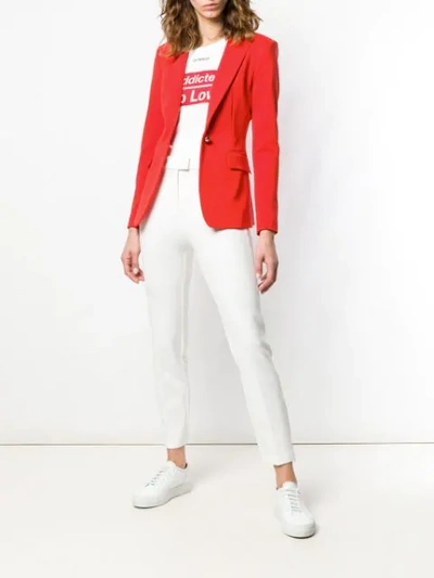 Shop Pinko Fitted Suit Jacket In Red