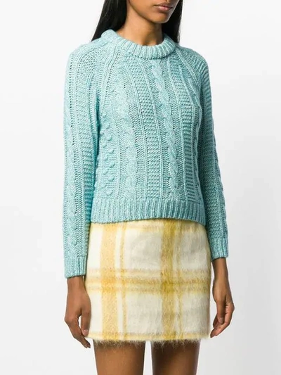 Shop Alexa Chung Knitted Sweater In Blue