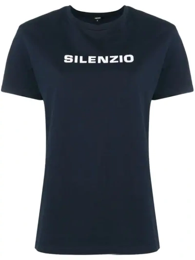 Shop Aspesi Silenzio Print T-shirt In Blue