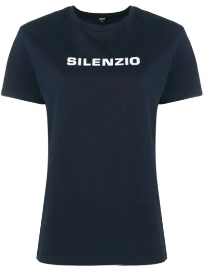 Aspesi Silenzio Print T-shirt In Blue