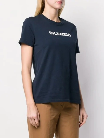 Aspesi Silenzio Print T-shirt In Blue