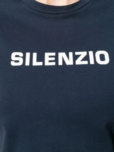 Aspesi Silenzio Print T-shirt In Blue