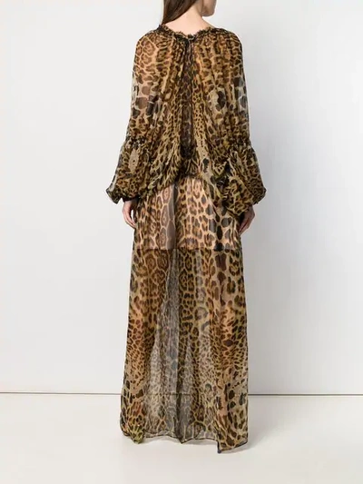 Shop Saint Laurent Leopard-print Maxi Dress In Neutrals