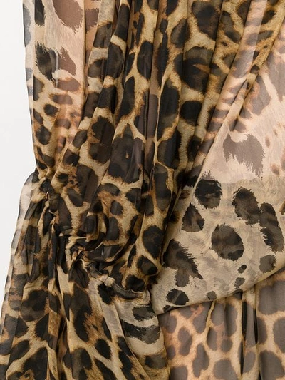 Shop Saint Laurent Leopard-print Maxi Dress In Neutrals