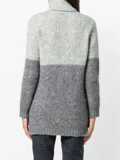 Shop Blugirl Two Tone Turtle Neck Sweater - Grey