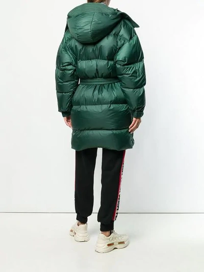 Shop Ienki Ienki Belted Oversized Padded Jacket In Green