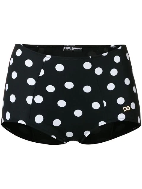 black and white polka dot bikini bottoms