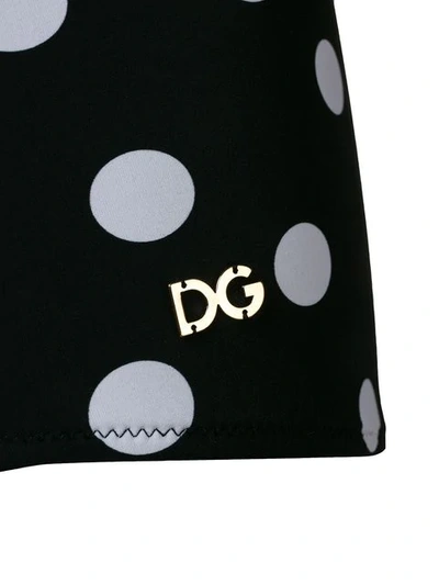 Shop Dolce & Gabbana Polka Dot Print Bikini Bottoms In Black