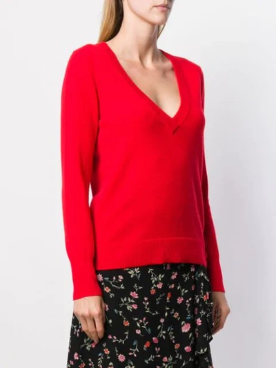 Shop Temperley London Ribbed V-neck Top In Red