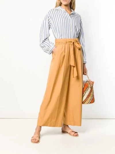 Shop Forte Forte Belted Baggy Trousers - Brown