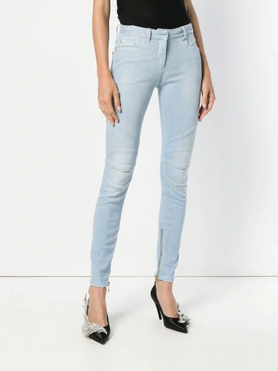 Shop Balmain Classic Skinny Jeans In C3140 Blue