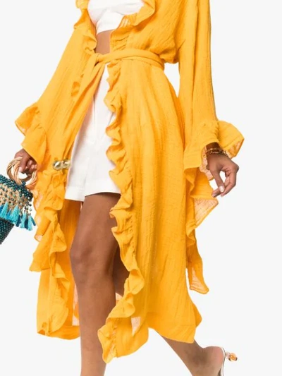 Shop Lisa Marie Fernandez Anita Ruffled Robe - Yellow