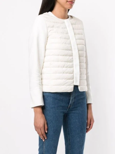 Shop Herno Panelled Padded Jacket - White