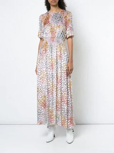 Shop Adam Lippes Painted Smocked Maxi Dress - White